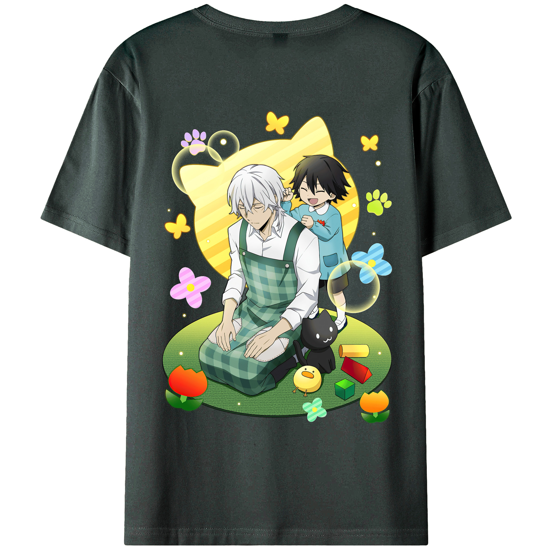 （画像用） 文豪ストレイドッグス Bungo Stray Dogs 綿100％ メンズ半袖Tシャツ（バックプリント） 通気性